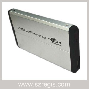 Aluminum Sandblasting 2.5-Inch Parallel USB2.0 HDD Enclosure Support 500GB